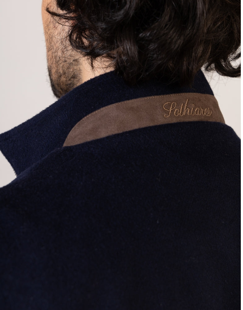 Reversible Wool Gilet | Navy/Grey