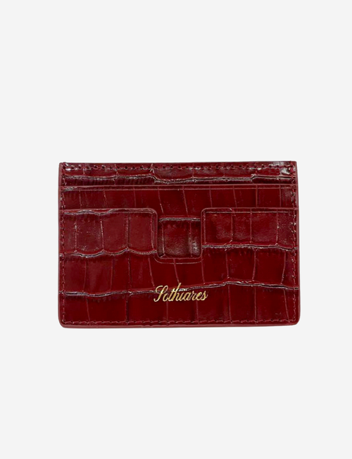 Crocodile Embossed Cardholder | Red