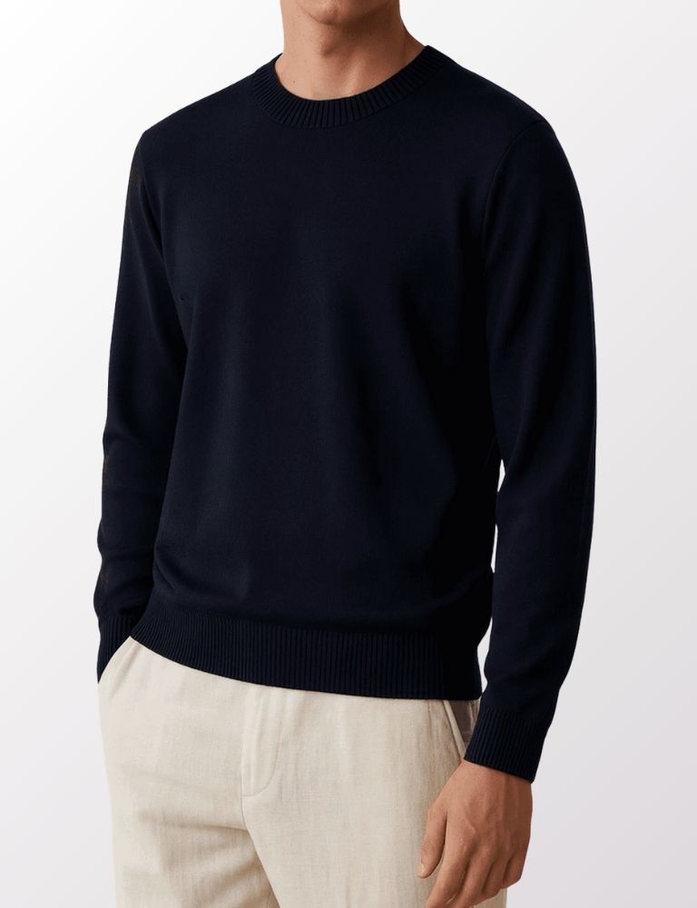 Silk-Cotton Crewneck