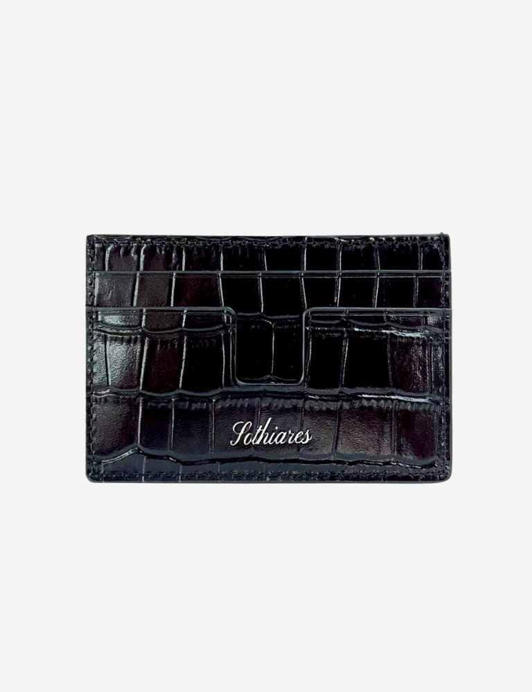 Crocodile Embossed Cardholder | Black