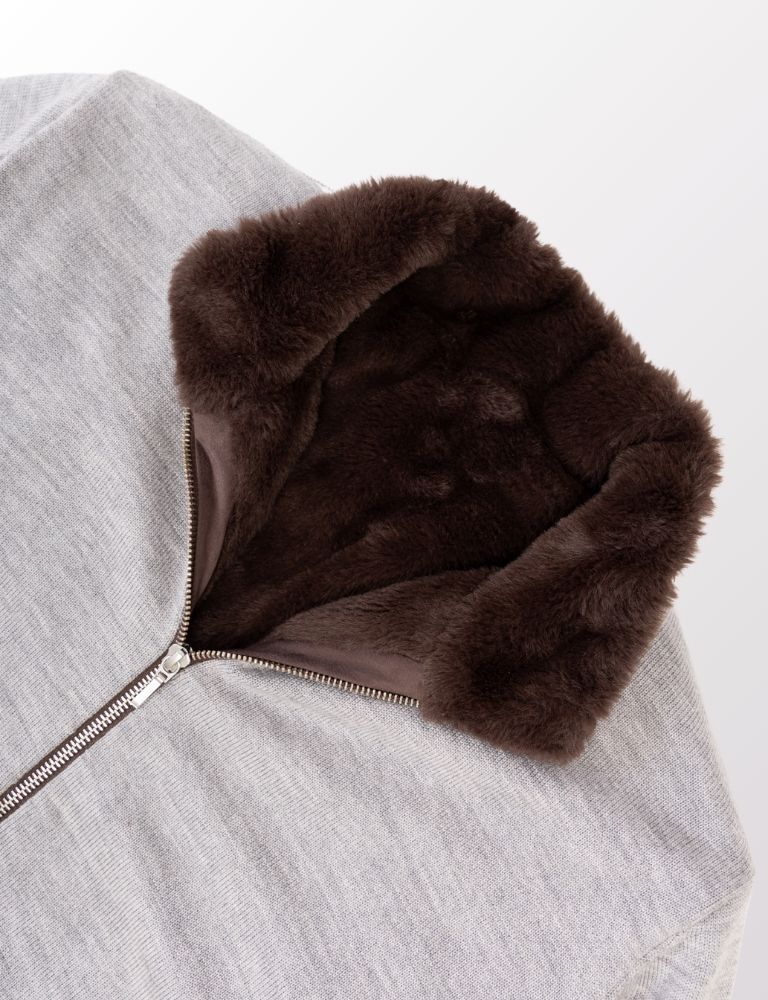 Full Fur lined Cardigan | Grey