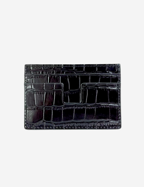 Crocodile Embossed Cardholder | Black