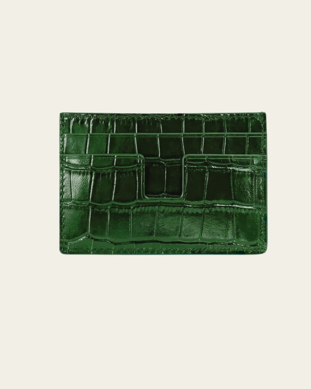 Crocodile Embossed Cardholder | Green