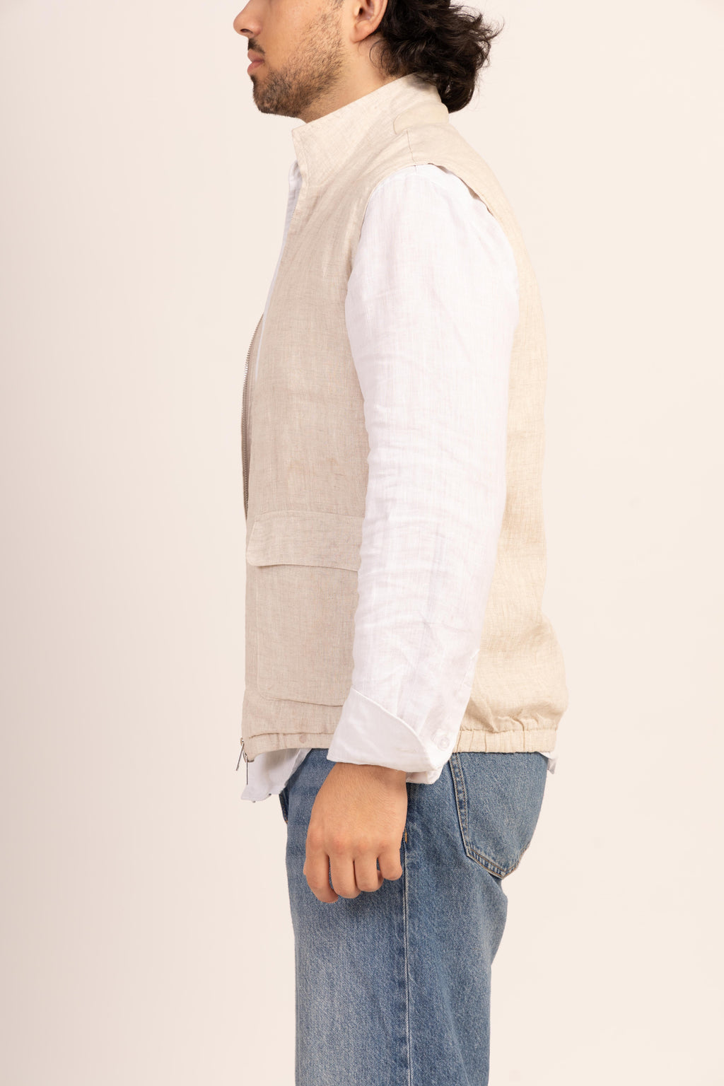 Beige Linen vest