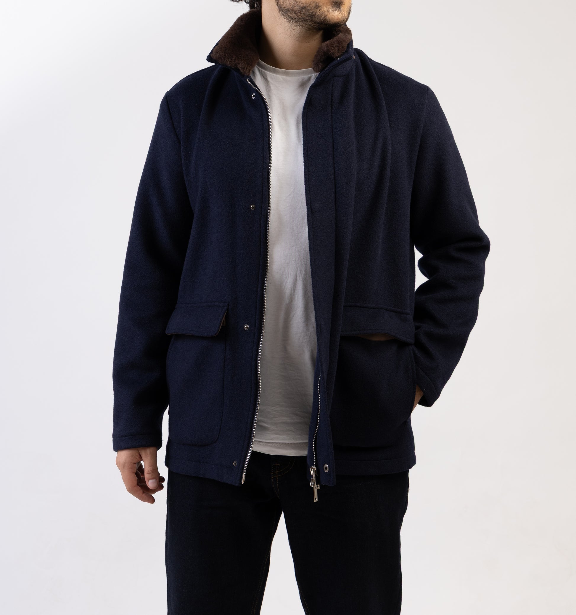 Fur Collar Wool Coat