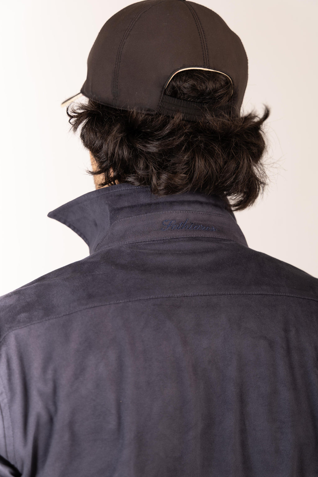 Faux Suede Overshirt | Navy