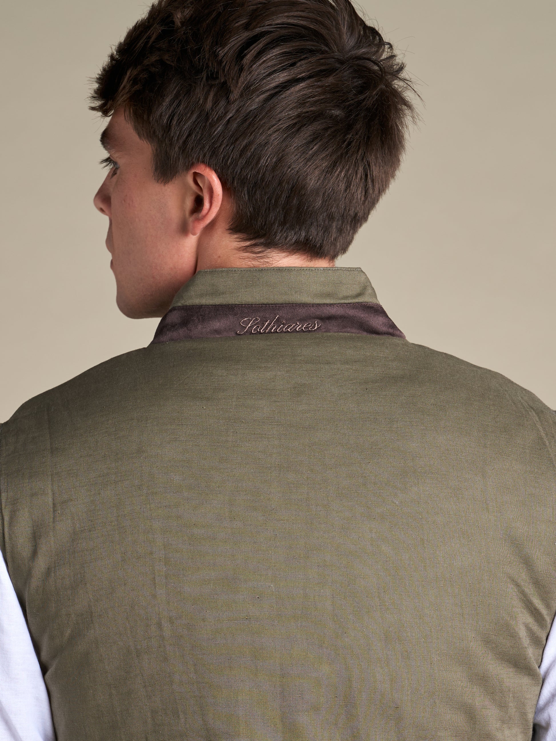 Linen gilet | Olive Green