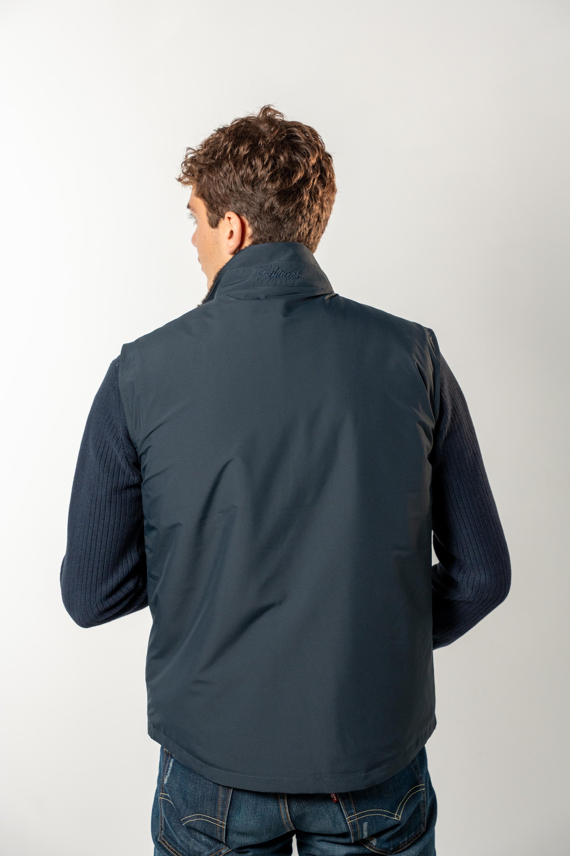 Fur Lined Gilet | Navy