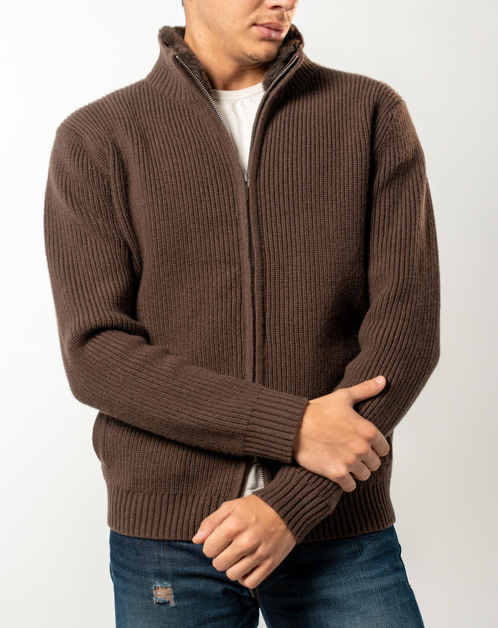 Fur Collar Wool Blouson | Brown