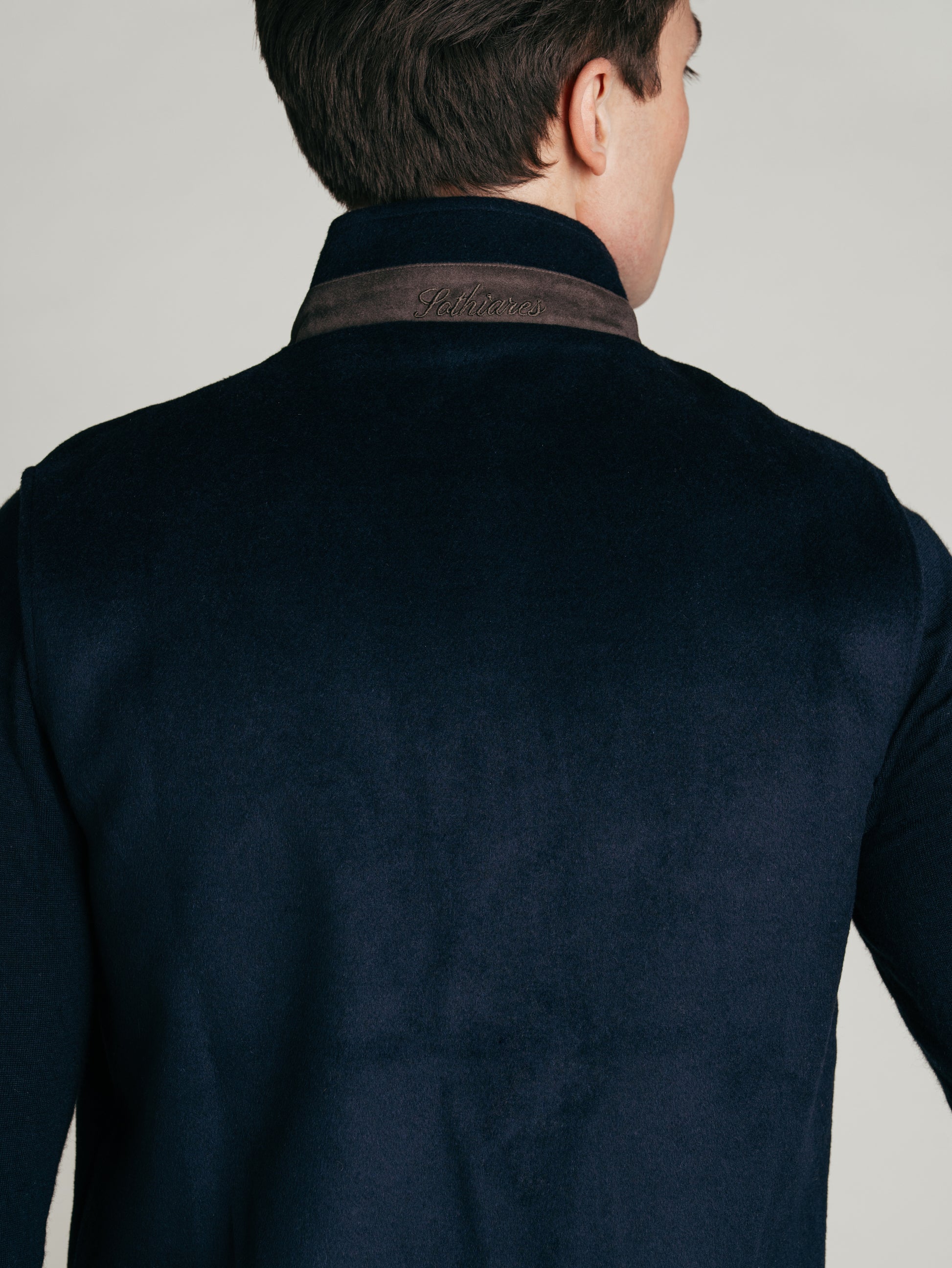 Reversible Wool Gilet | Navy/Grey