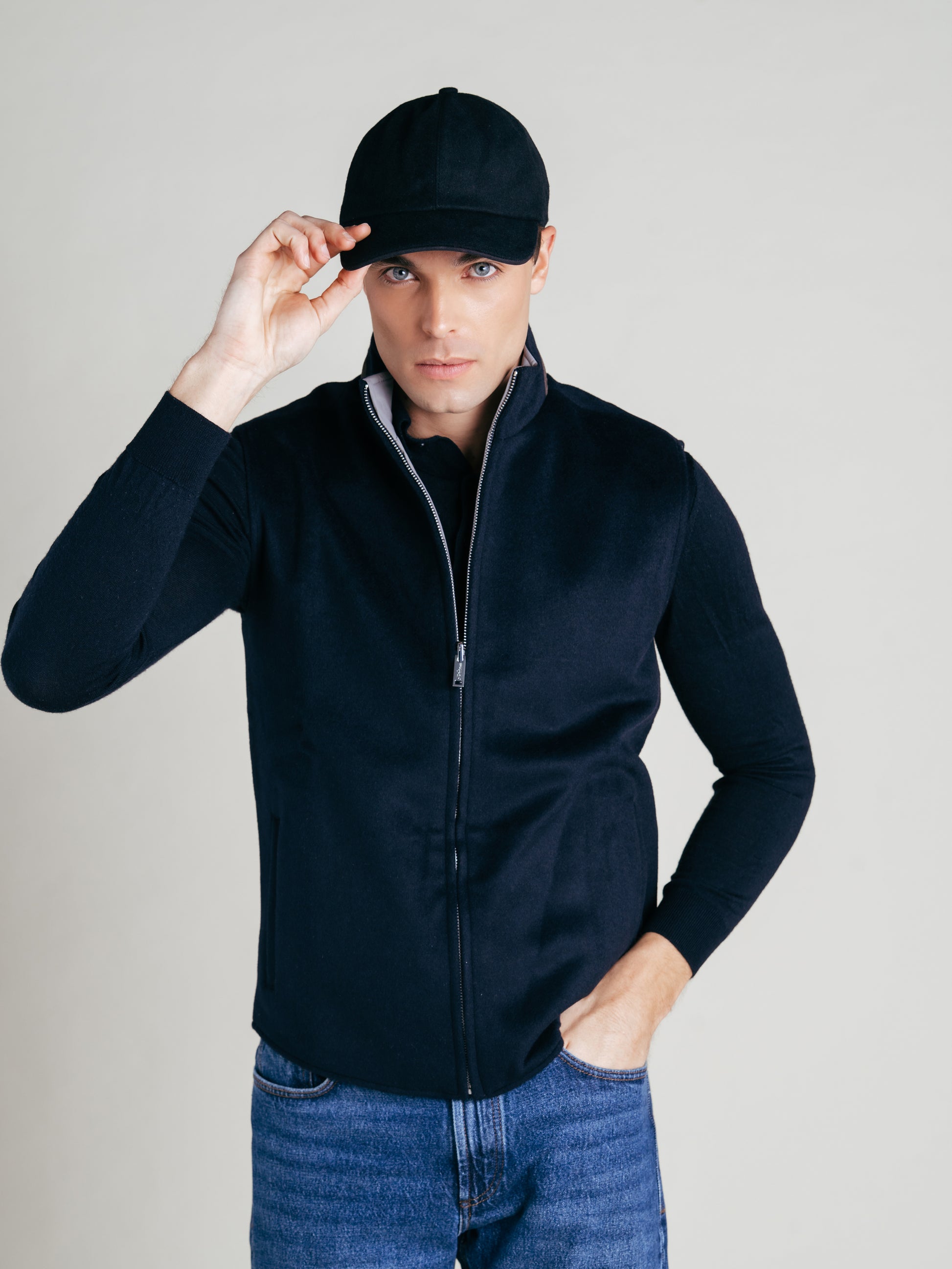 Navy Wool Cap