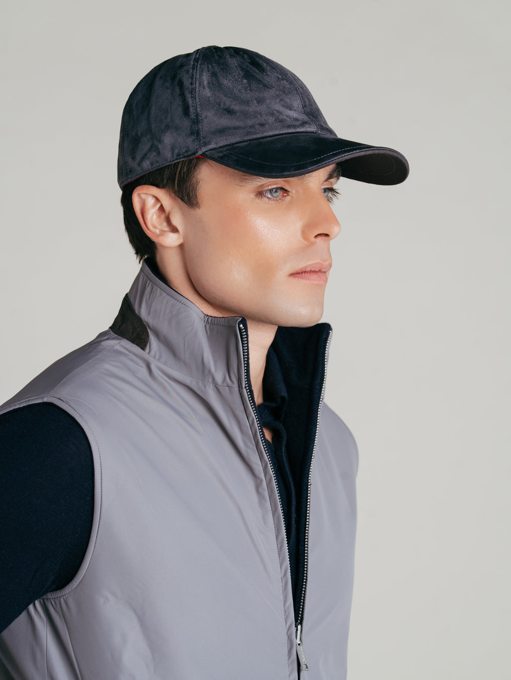 Reversible Wool Gilet | Navy/Grey