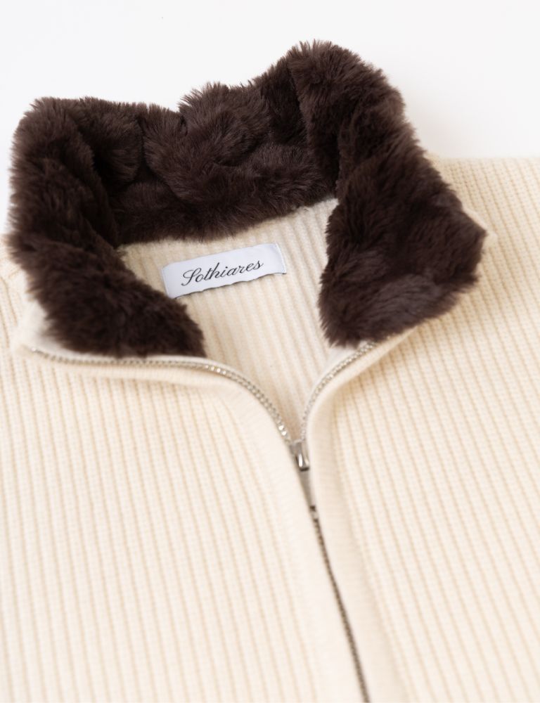 Fur Collar Wool Blouson | Beige