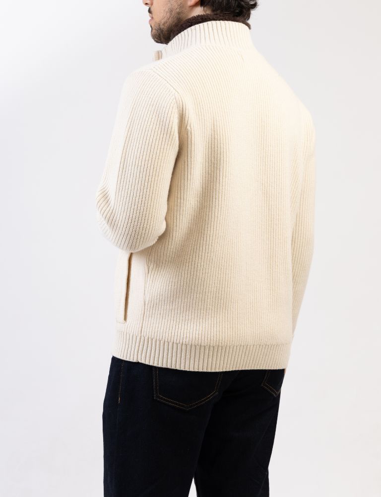 Fur Collar Wool Blouson | Beige