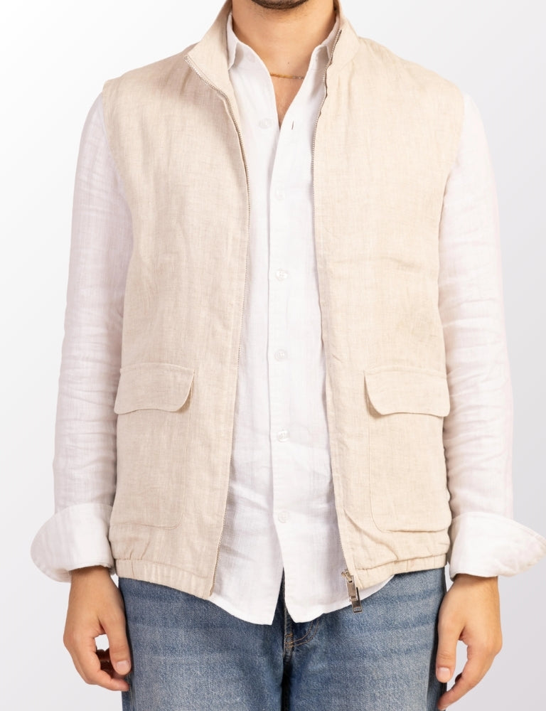 Beige Linen vest