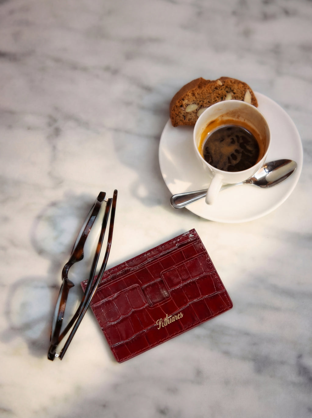 Crocodile Embossed Cardholder | Red