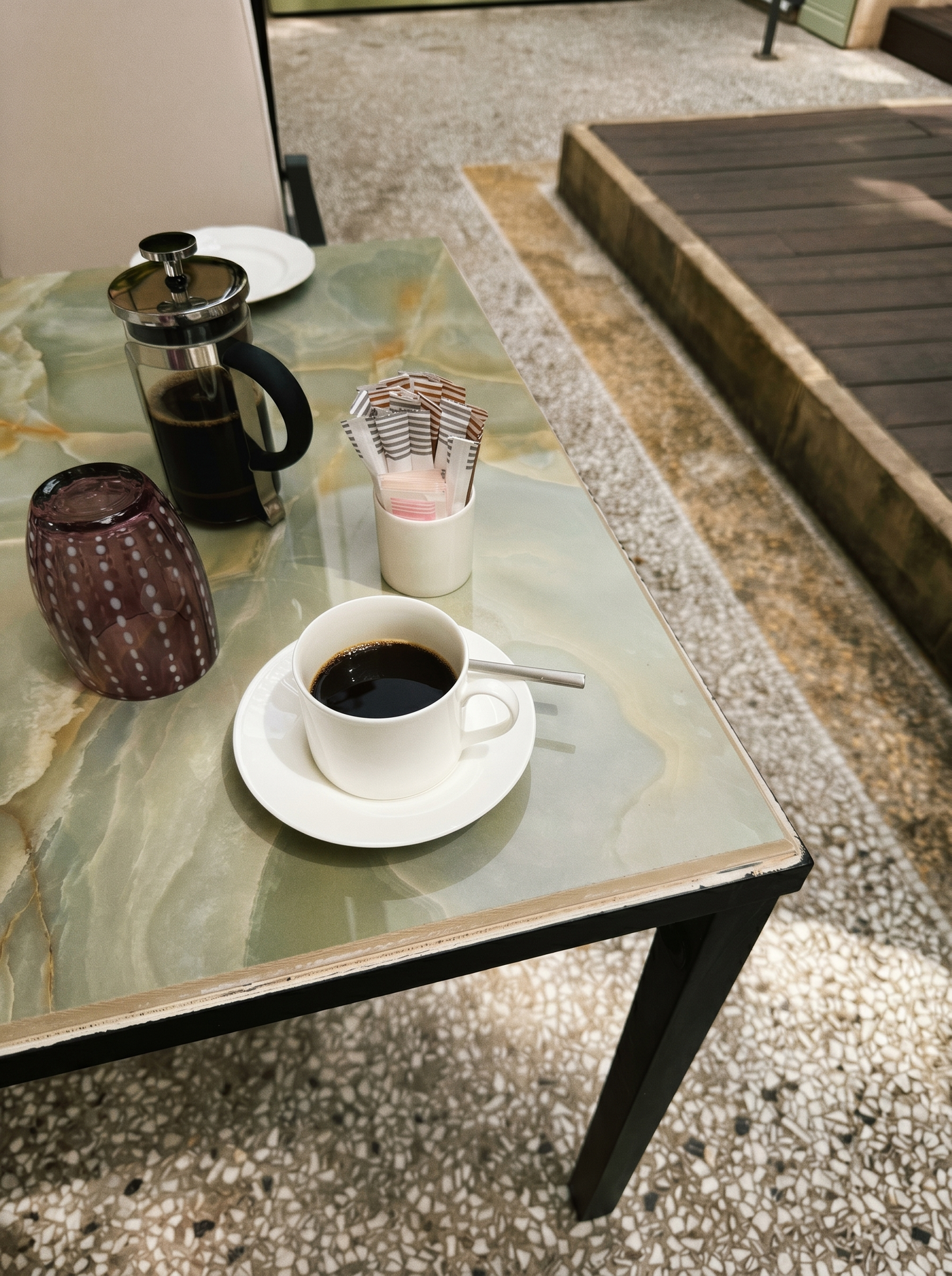 Coffee in the courtyard
