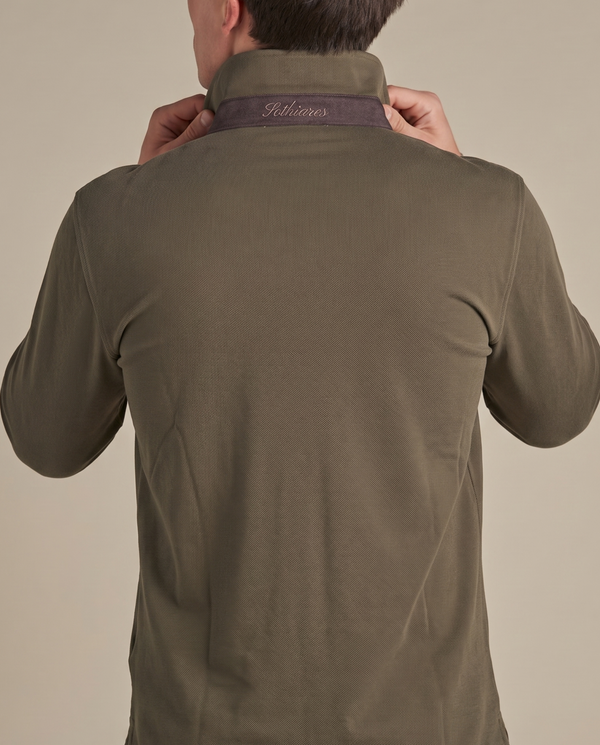 One-Piece Collar Polo | Olive Green