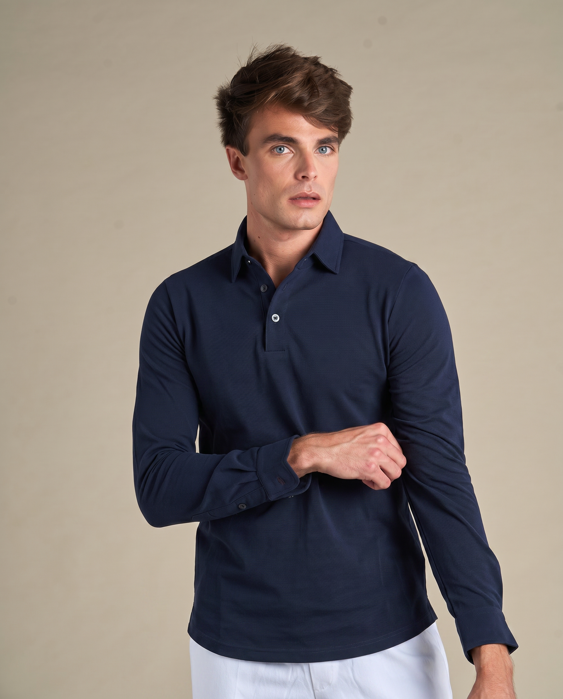 One-Piece Collar Polo | Navy