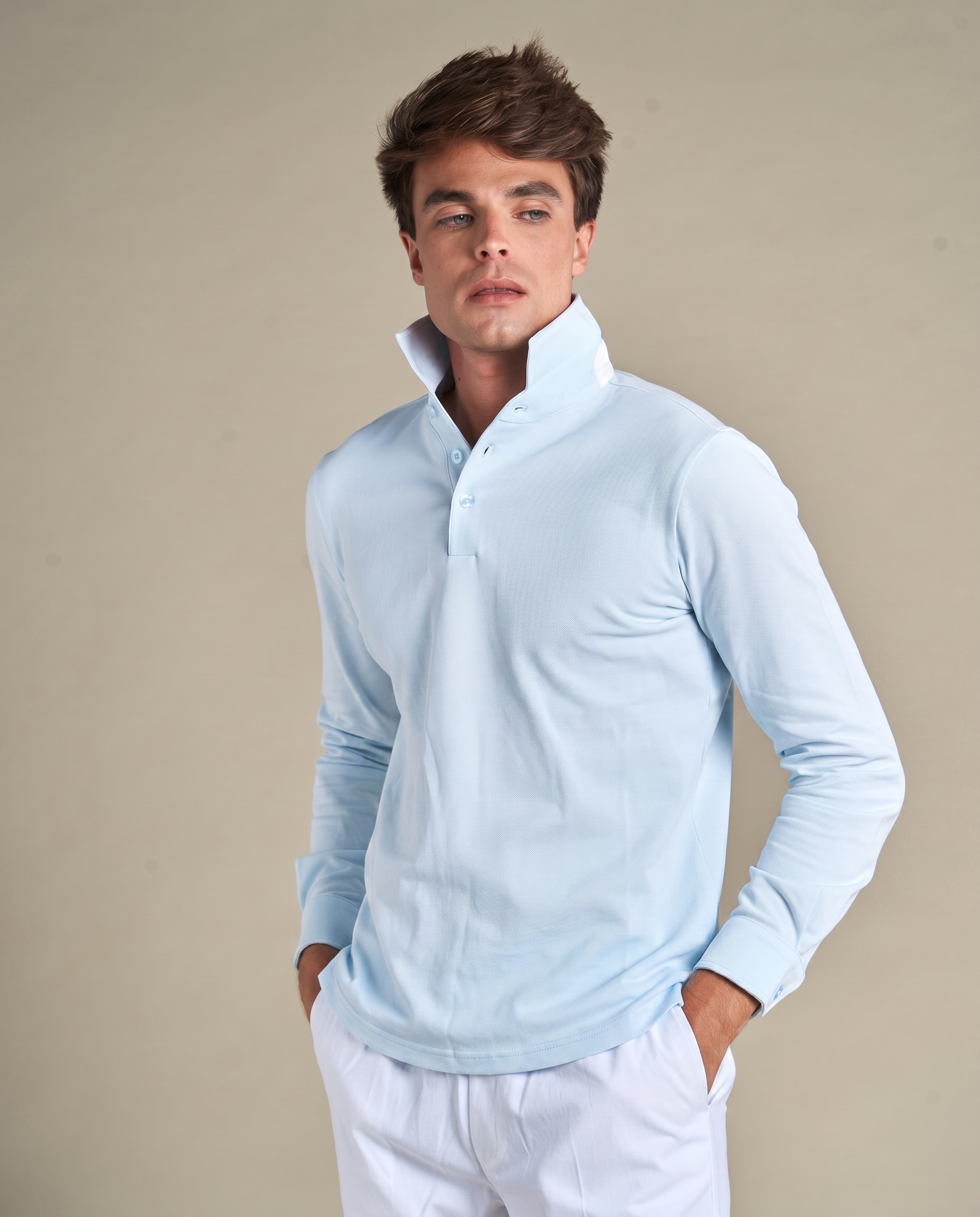 One-Piece Collar Polo | Light Blue