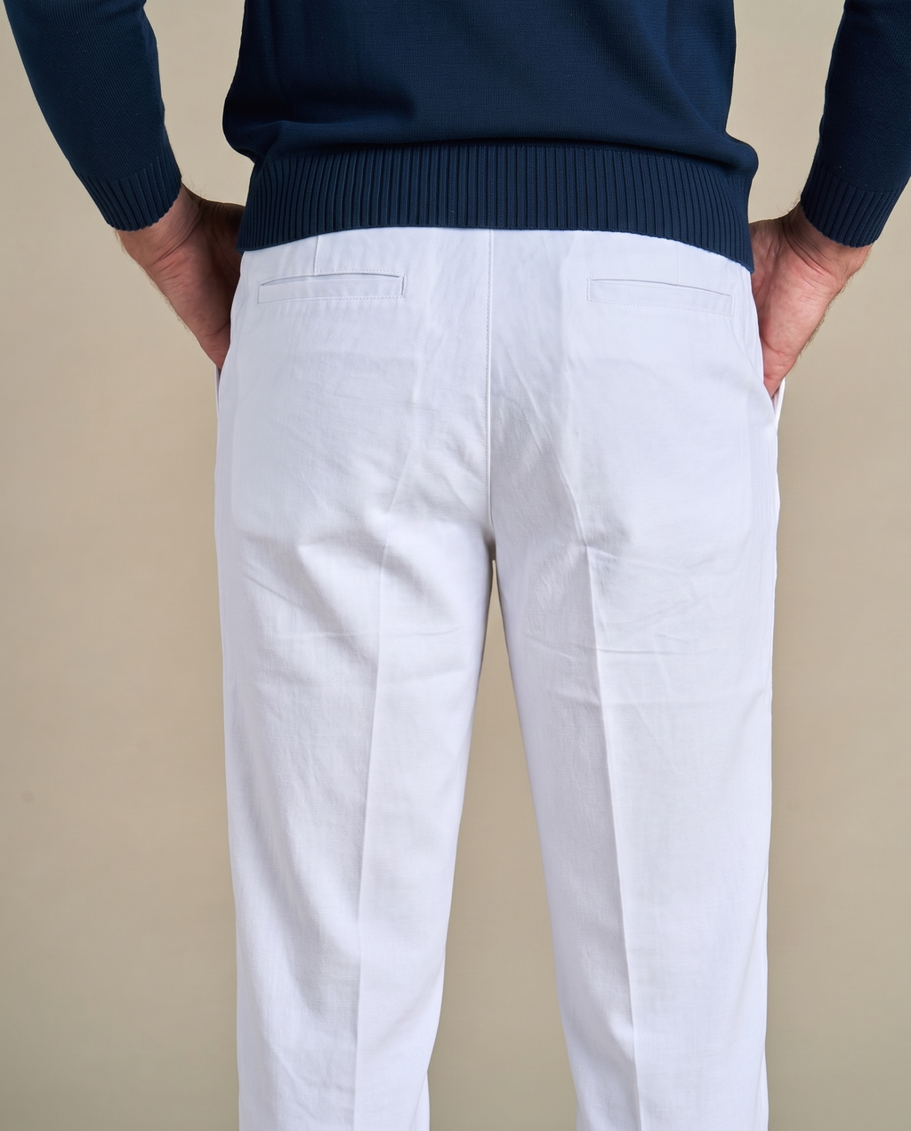 Straight Leg Linen trousers | White