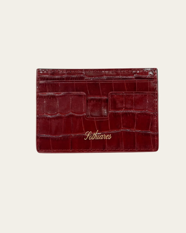 Crocodile Embossed Cardholder | Red